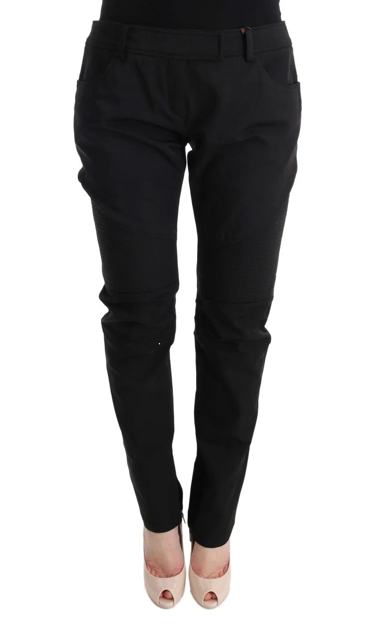 Ermanno Scervino Black Cotton Slim Fit Casual Pants - IT48|XXL - Trousers