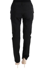 Ermanno Scervino Black Cotton Slim Fit Casual Pants - IT48|XXL - Trousers