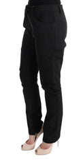 Ermanno Scervino Black Cotton Slim Fit Casual Pants - IT48|XXL - Trousers