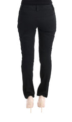 Ermanno Scervino Black Cotton Slim Fit Casual Pants - Jeans