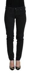 Ermanno Scervino Black Cotton Slim Fit Women Denim Jeans - W26 - Jeans