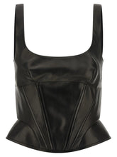 Ermanno Scervino Black Lamb Leather Tank Tops - IT44