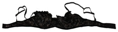 Ermanno Scervino Black Mesh Balconcino Bra Nylon Underwear - IT2 | S - Bras