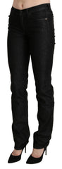 Ermanno Scervino Black Mid Waist Skinny Slim Denim Trouser - W28 - Jeans