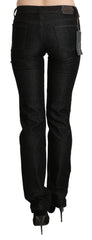 Ermanno Scervino Black Mid Waist Skinny Slim Denim Trouser - W28 - Jeans