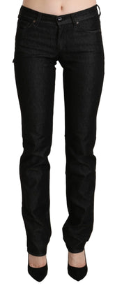 Ermanno Scervino Black Mid Waist Skinny Slim Denim Trouser - W28 - Jeans