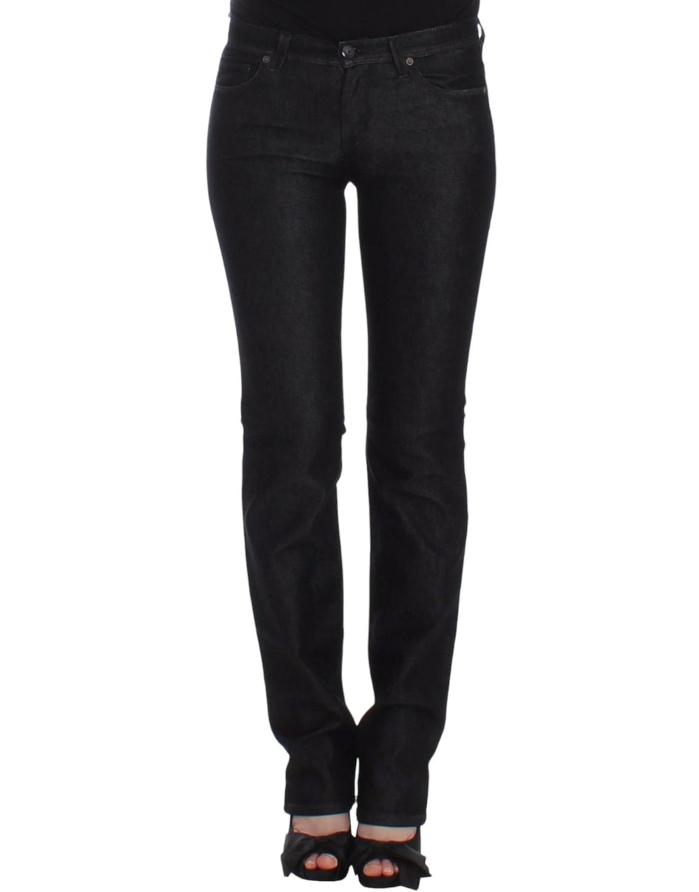 Ermanno Scervino Black Slim Jeans Denim Pants Skinny Leg Stretch - Jeans
