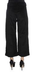 Ermanno Scervino Black Velvet Cotton Capri Bootcut Pants - IT40|S - Jeans