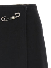 Ermanno Scervino Black Virgin Wool Long Skirt - IT40