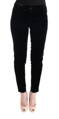 Ermanno Scervino Black Viscose Blend Velvet Cropped Pants - IT40|S - Trousers