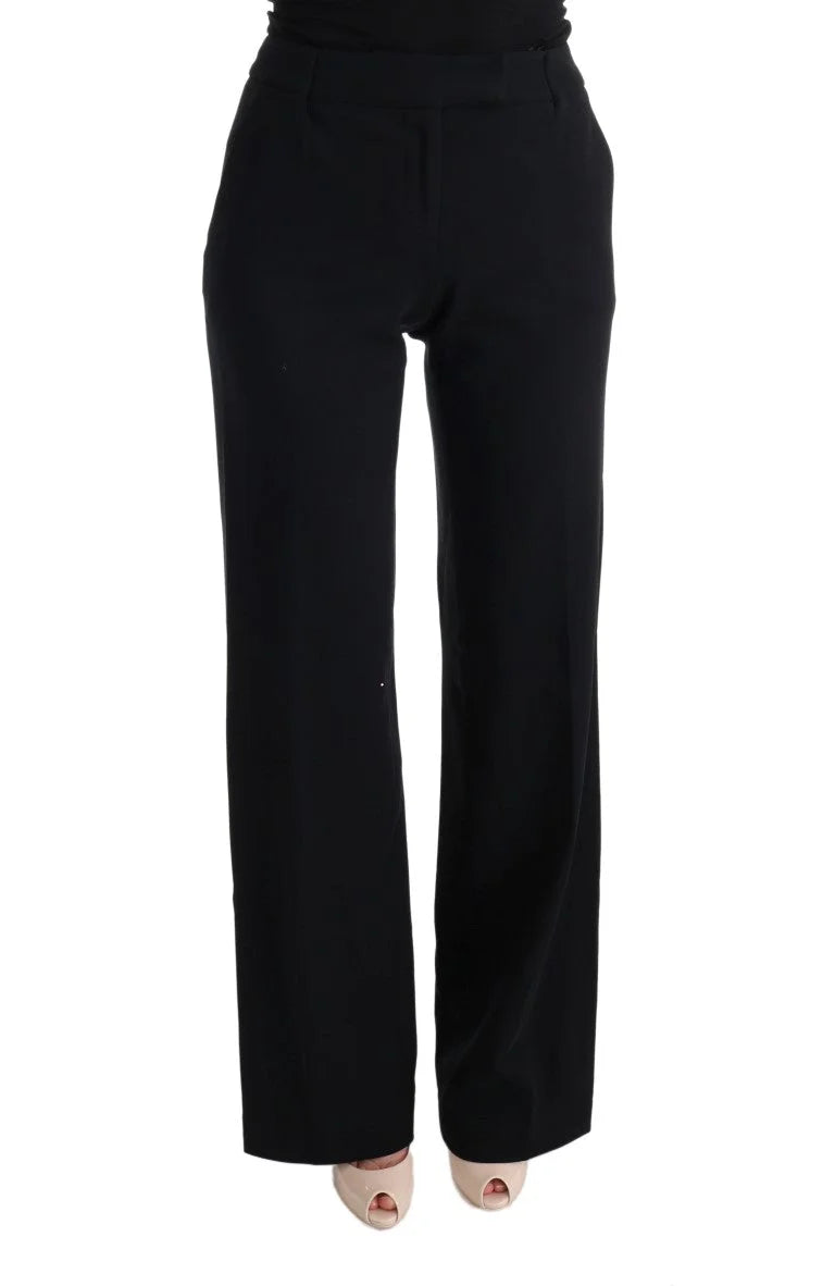 Ermanno Scervino Black Viscose Flare Bootcut Pants - IT44|L - Trousers