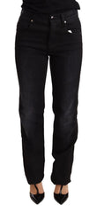 Ermanno Scervino Black Washed Straight Denim Trouser Cotton Jeans - W26 - Jeans