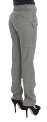 Ermanno Scervino Black White Checkered Cotton Casual Pants - IT42|M - Trousers