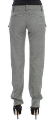 Ermanno Scervino Black White Checkered Cotton Casual Pants - IT42|M - Trousers