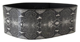 Ermanno Scervino Black Wide Leather Snakeskin Design Waist Belt - 65 cm / 26 Inches - Belts