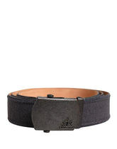 Ermanno Scervino Black Wool Cotton Logo Metal Buckle Belt - 95 cm / 38 Inches