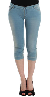 Ermanno Scervino Blue Capri Pants Cropped Jeans - Jeans