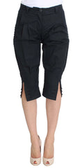 Ermanno Scervino Blue Cotton 3/4 Length Pants - IT38|XS - Trousers