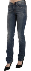Ermanno Scervino Blue Washed Boot Cut Casual Denim Pants Jeans - W26 - Jeans