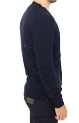 Ermanno Scervino Blue Wool Cashmere Cardigan Pullover Sweater - Cardigans