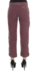 Ermanno Scervino Bordeaux Cotton Cropped Cargo Pants - IT38|XS - Cargo Pants