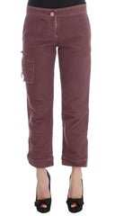 Ermanno Scervino Bordeaux Cotton Cropped Cargo Pants - IT38|XS - Cargo Pants