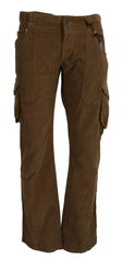 Ermanno Scervino Brown Cotton Corduroy Cargo Pants - IT46 | S - Cargo Pants
