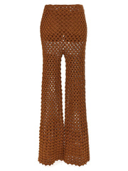 Ermanno Scervino Brown Cotton Flared Pants
