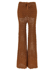 Ermanno Scervino Brown Cotton Flared Pants