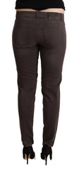 Ermanno Scervino Brown Cotton Low Waist Slim Fit Pants - W29