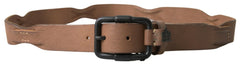 Ermanno Scervino Brown Leather Metal Buckle Waist Men Belt - 95 cm / 38 Inches - Belts
