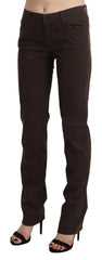 Ermanno Scervino Brown Mid Waist Skinny Slim Trouser Cotton Jeans - W32 - Jeans