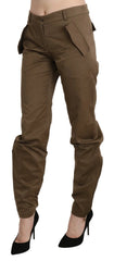 Ermanno Scervino Brown Mid Waist Straight Cotton Pants - IT40|S - Trousers