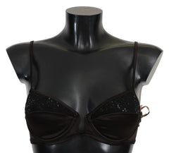 Ermanno Scervino Brown Sequined Balconcino Bra Underwear - IT2 | S - Bras
