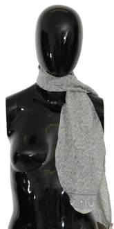 Ermanno Scervino Cotton Beige Blue Fantasy Print Scarf - Scarves & Shawls