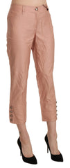 Ermanno Scervino Cotton Pink High Waist Cropped Trouser Pants - Trousers