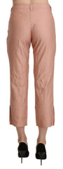 Ermanno Scervino Cotton Pink High Waist Cropped Trouser Pants - Trousers