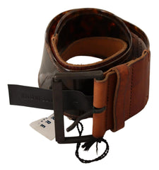Ermanno Scervino Dark Brown Leather Buckle Waist Belt - 75 cm / 29,5 Inches - Belts