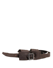 Ermanno Scervino Dark Brown Wool Bow Embellished Buckle Belt - IT42|M