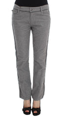 Ermanno Scervino Gray Cotton Straight Fit Casual Pants - Jeans