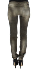Ermanno Scervino Gray Wash Cotton Blend Slim Fit Jeans - Jeans
