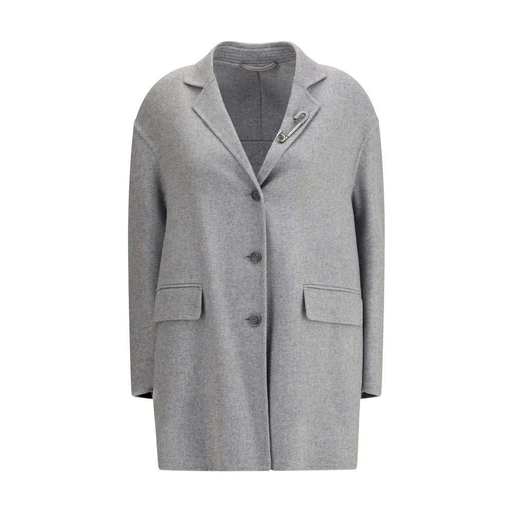 Ermanno Scervino Gray Wool Coat - IT42 | L