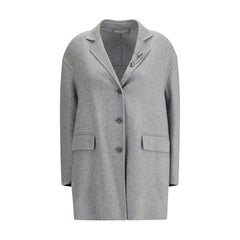 Ermanno Scervino Gray Wool Coat - IT42 | L