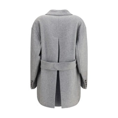 Ermanno Scervino Gray Wool Coat - IT42 | L