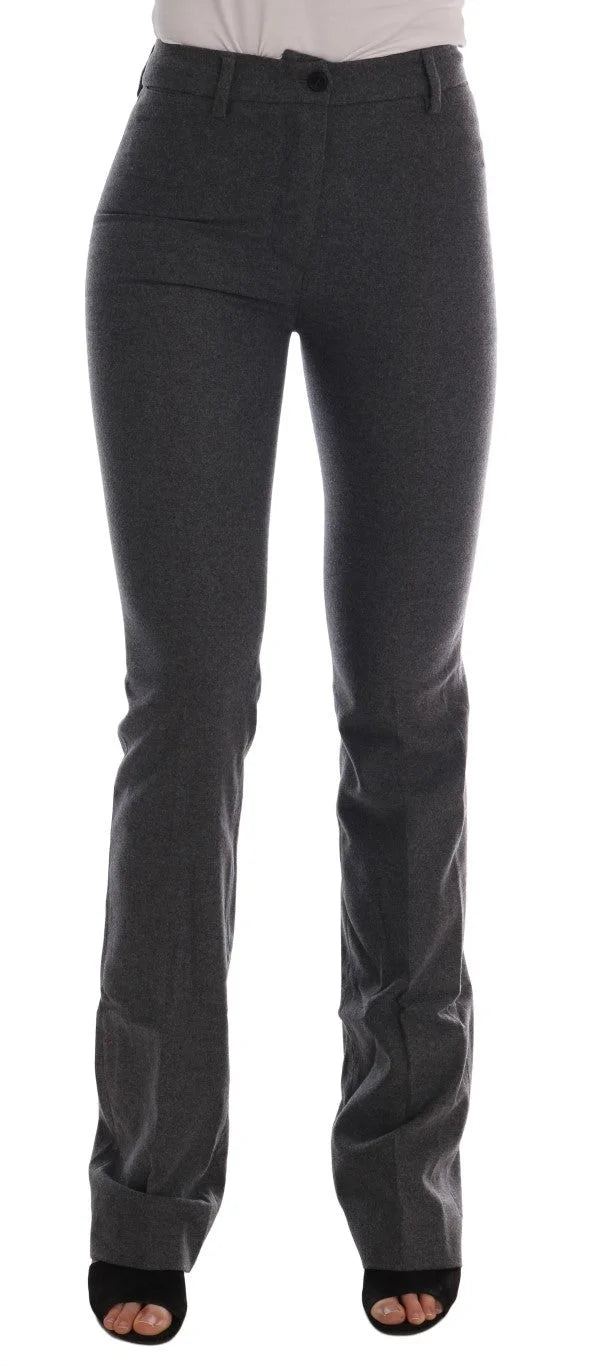 Ermanno Scervino Gray Wool Stretch Slim Pants - IT38|XS - Trousers