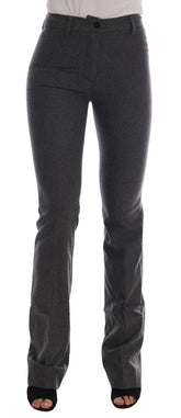 Ermanno Scervino Gray Wool Stretch Slim Pants - IT38|XS - Trousers