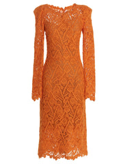 Ermanno Scervino Orange Wool Midi Dress - IT40