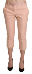 Ermanno Scervino Pink Low Waist Skinny Cropped Capri Pants - Trousers