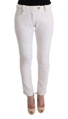 Ermanno Scervino White Cotton Slim Fit Casual Pants - IT40|S - Jeans