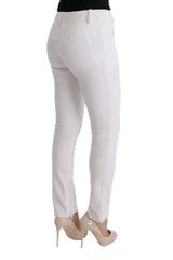 Ermanno Scervino White Cotton Slim Fit Casual Pants - IT40|S - Trousers